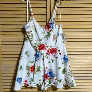 NWT White floral dressy romper